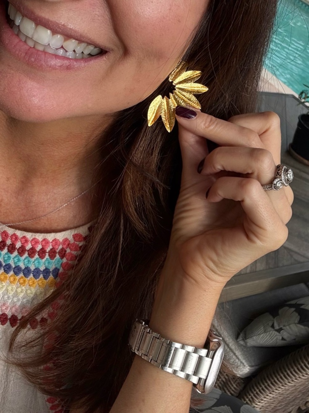 Gold Leaf Statement Earrings - Women Jewelry